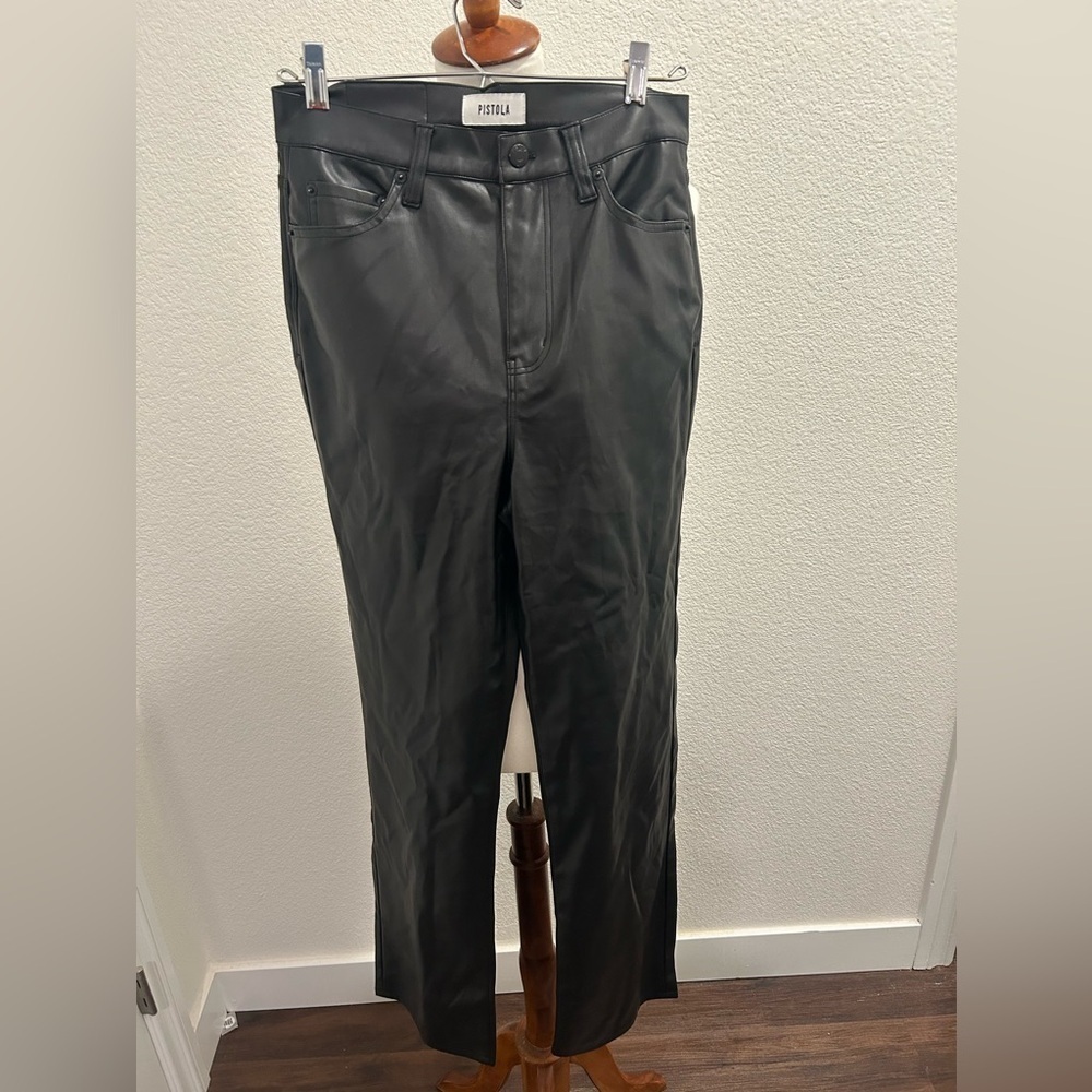 Pistola Faux Sleek Black Skinny Jeans